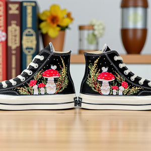 Converse Hand-Embroidered Floral Mushroom High Tops
