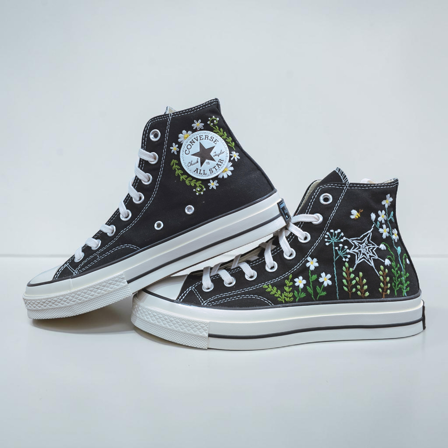 Converse Hand-Embroidered Spider Web Shoes