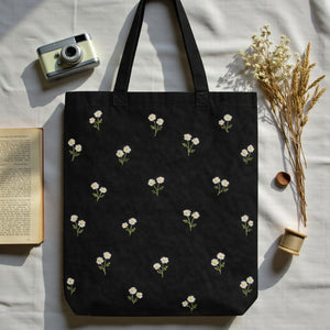 Embroidery on Tote Bags - Floral Design