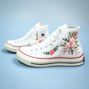Converse Embroidered White High Tops