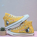 Converse Hand-Embroidered Yellow Converse High Tops